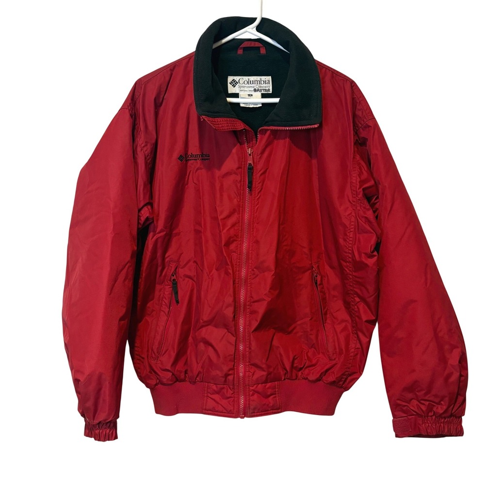 Columbia Sportswear Company Baxter Red Fleece Lined Zip Up Vtg Jacket‎ Mens S